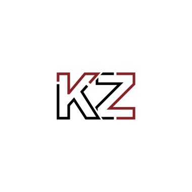Harf Kz logo simgesi tasarım şablonu elementleri