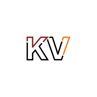 Kv logo simgesi tasarım şablonu ögeleri
