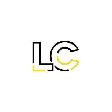 Lc harfi logo tasarım şablonu ögeleri