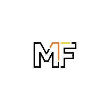 Mf logo simgesi tasarım şablonu ögeleri