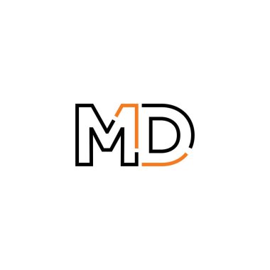 Harf Md logo simgesi tasarım şablonu elementleri