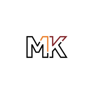 Mk logo simgesi tasarım şablonu ögeleri