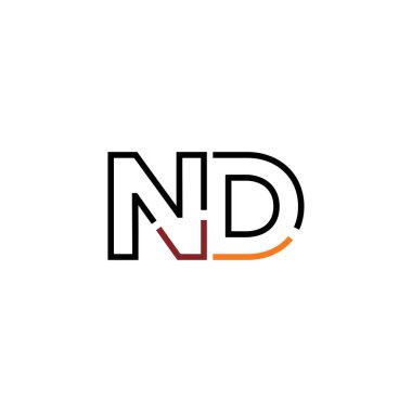 Nd harfi logo tasarım şablonu elementleri