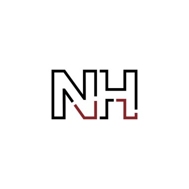 Nh harfi logo tasarım şablonu elementleri