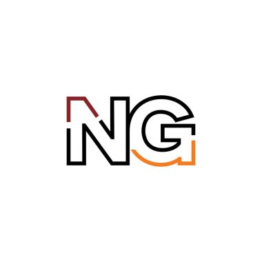 Harf Ng logo simgesi tasarım şablonu elementleri