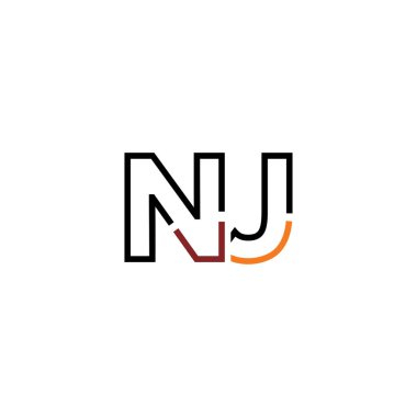 Nj harfi logo tasarım şablonu ögeleri
