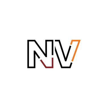 NV logo simgesi tasarım şablonu elementleri