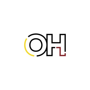 Harf Oh logo simgesi tasarım şablon elementleri