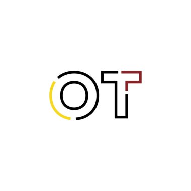 Ot harfi logo tasarım şablonu elementleri