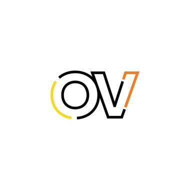 Harf Ov logo tasarım şablonu elementleri