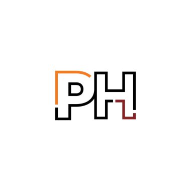 Harf Ph logo tasarım şablonu elementleri