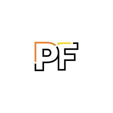 Pf logo simgesi tasarım şablonu ögeleri