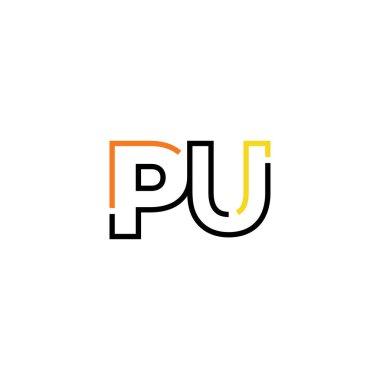 Harf Pu logo simgesi tasarım şablon elementleri