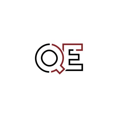 Qe harfi logo simgesi tasarım şablon elementleri