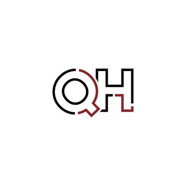 Qh harfi logo tasarım şablonu elementleri