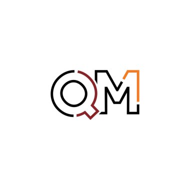 Qm harfi logo simgesi tasarım şablon elementleri