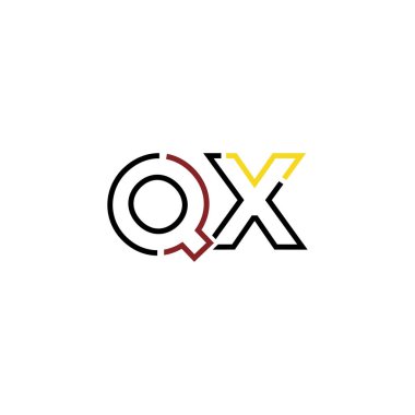 Harf Qx logo simgesi tasarım şablonu elementleri