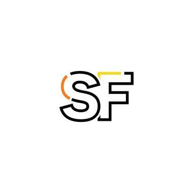 Sf logo simgesi tasarım şablonu ögeleri