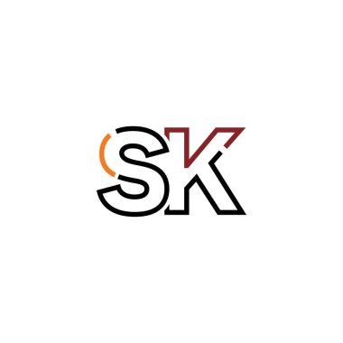 Sk harfi logo tasarım şablonu ögeleri
