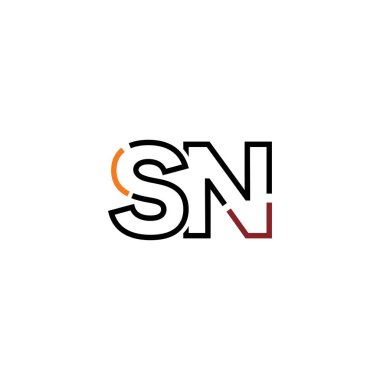 Harf Sn logo simgesi tasarım şablonu ögeleri