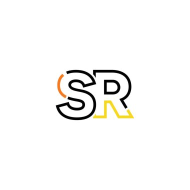 Harf Sr logo tasarım şablonu ögeleri