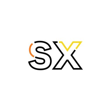 Sx harfi logo tasarım şablonu ögeleri