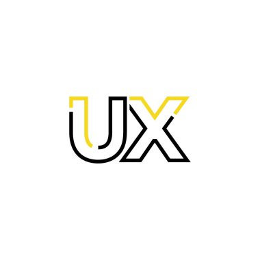 Harf Ux logo tasarım şablonu elementleri