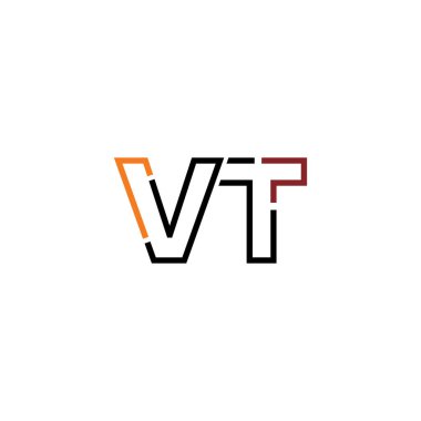 Vt harfi logo tasarım şablonu elementleri