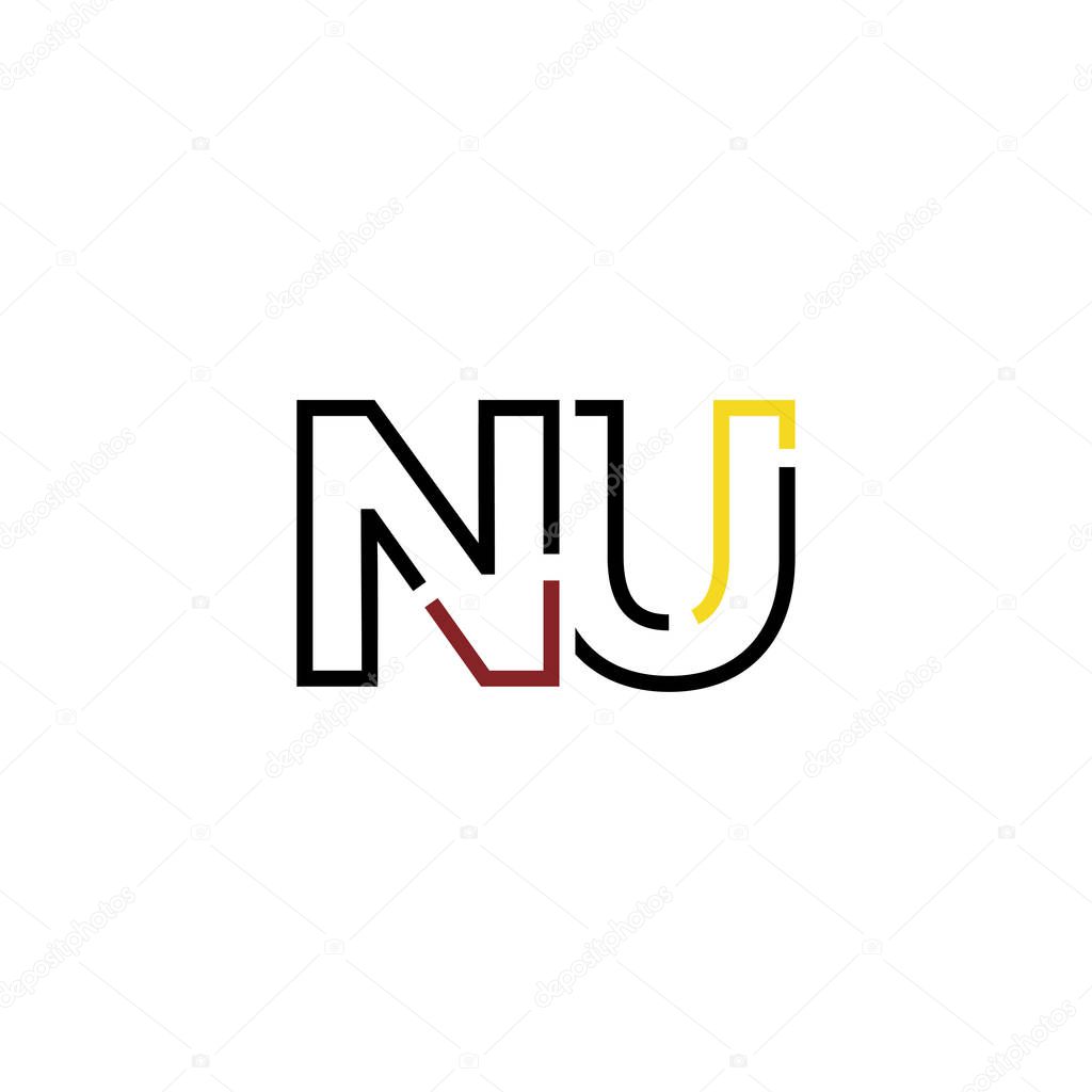 Letter NU logo icon design template elements