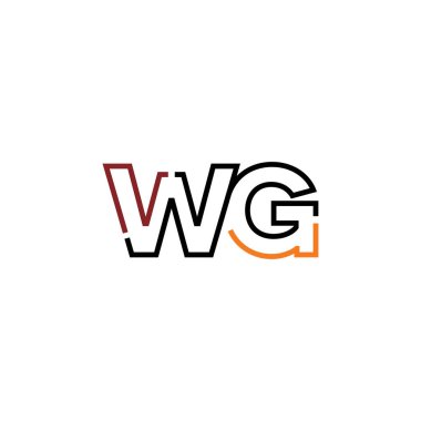 Harf Wg logo simgesi tasarım şablonu elementleri