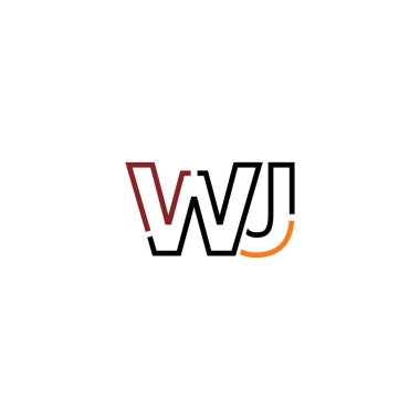 Wj logo simgesi tasarım şablonu elementleri