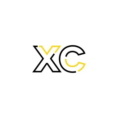 Xc harfi logo tasarım şablonu ögeleri