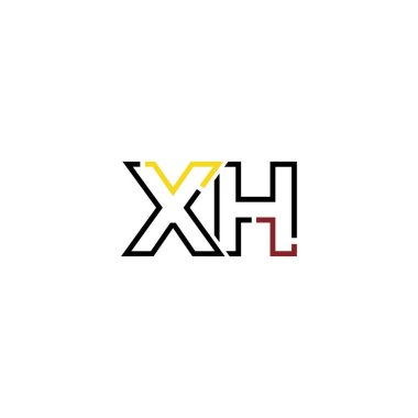 Xh harfi logo tasarım şablonu ögeleri