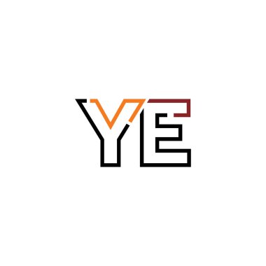 Ye harfi logo tasarım şablonu elementleri