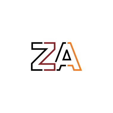 Za harfi logo tasarım şablonu elementleri