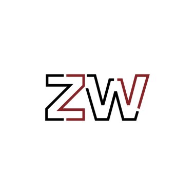 Zw harfi logo simgesi tasarım şablon elementleri