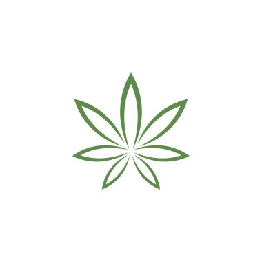 Canabis yaprak vektör illüstrasyon simgesi tasarımı