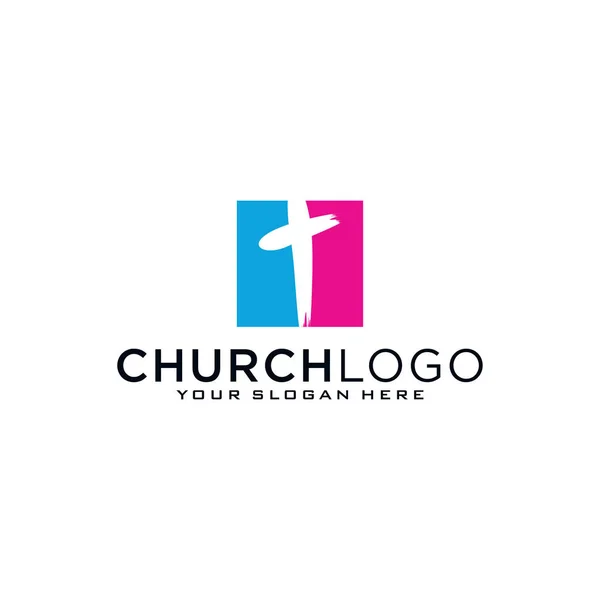 Igreja Vetor Logotipo Símbolo Gráfico Modelo Abstrato —  Vetores de Stock