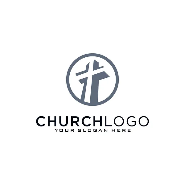 Kilise vektör logosu sembolü grafik soyut şablonu.