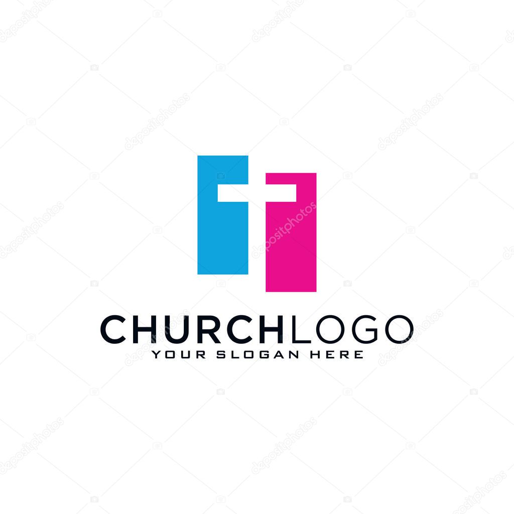Church vector logo symbol graphic abstract template.