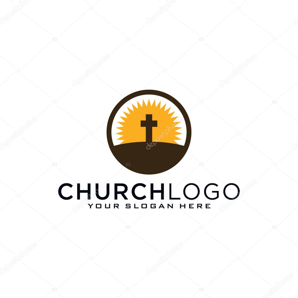 Church vector logo symbol graphic abstract template.