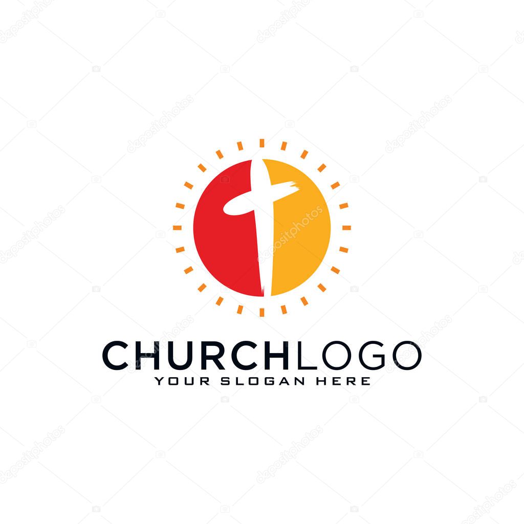 Church vector logo symbol graphic abstract template.