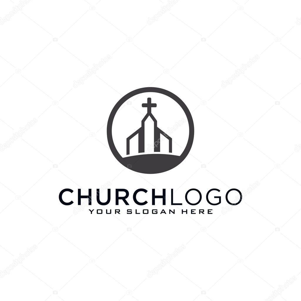 Church vector logo symbol graphic abstract template.