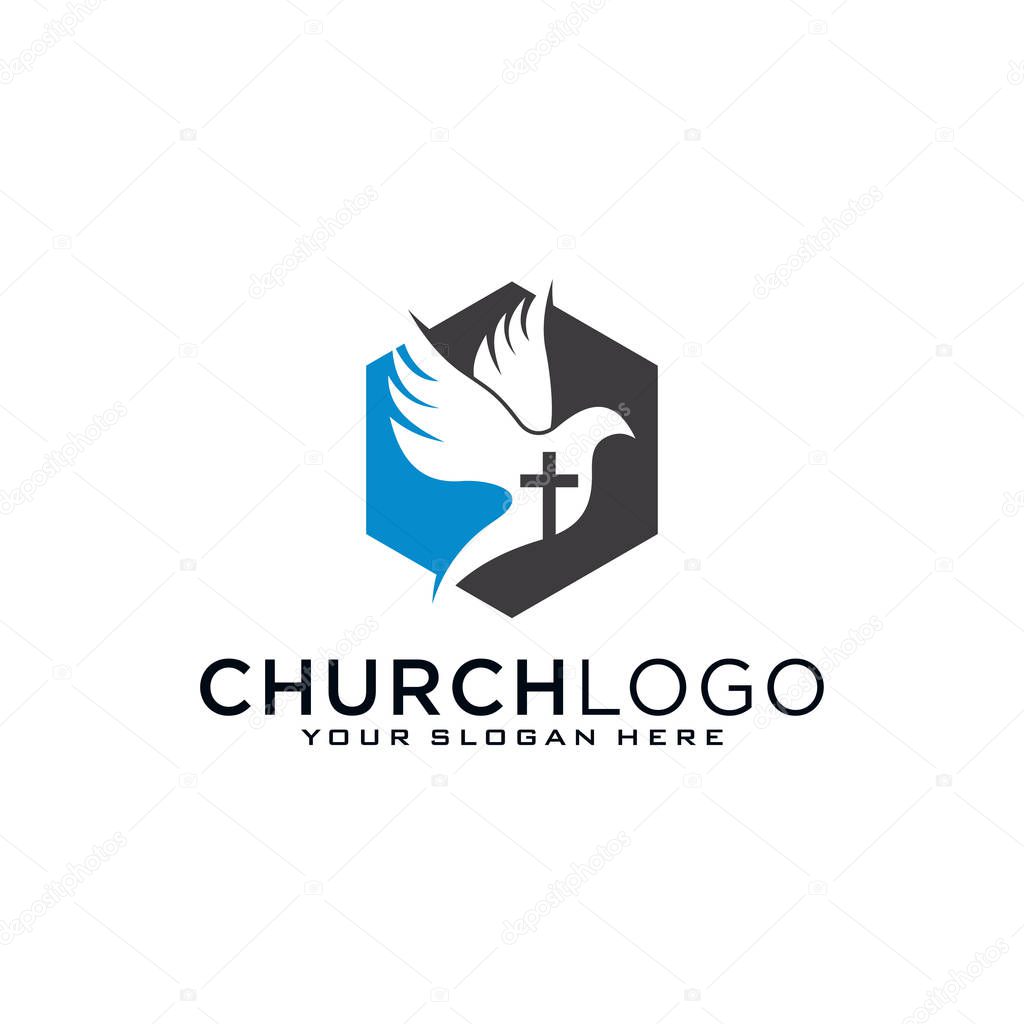 Church vector logo symbol graphic abstract template.