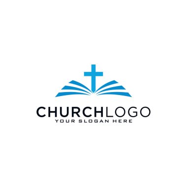 Kilise vektör logosu sembolü grafik soyut şablonu.
