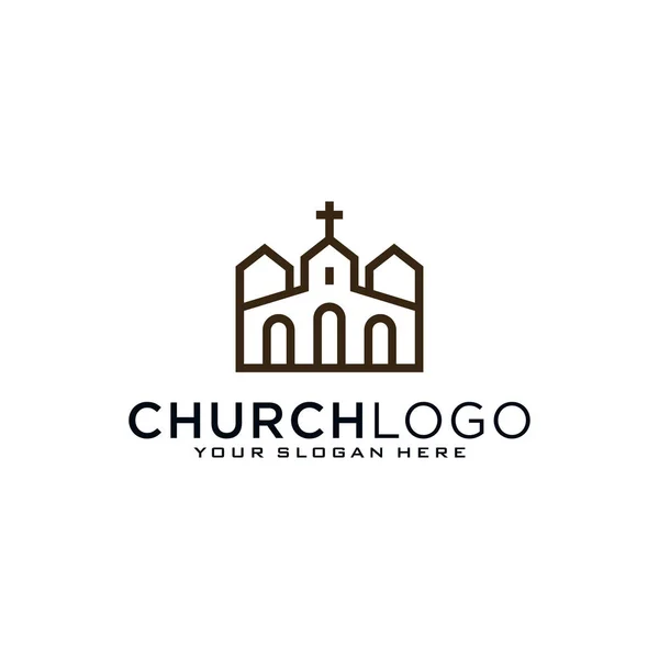 Grafická Abstraktní Šablona Symbolu Vektoru Kostela — Stockový vektor