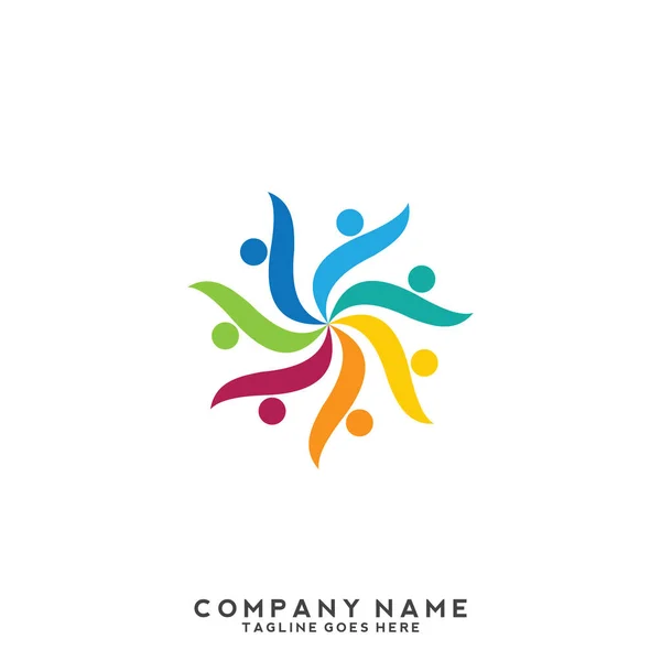 Creative People Logo Design Template — Stock Vector