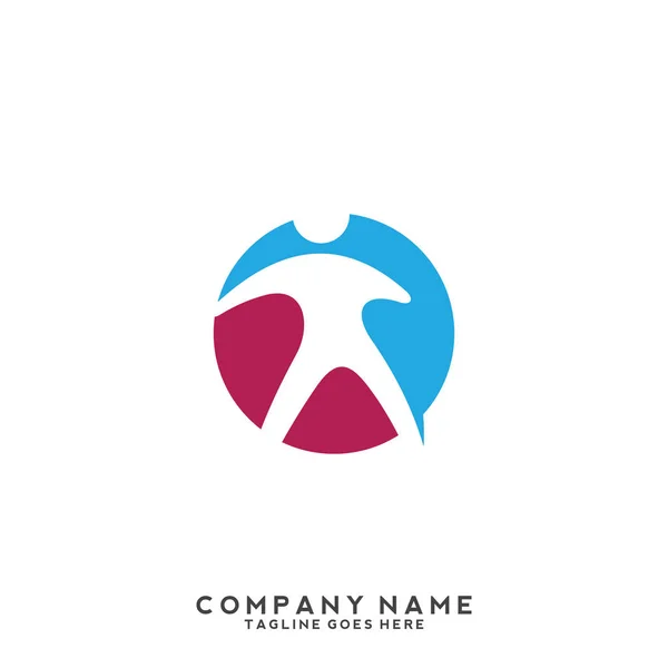 Modello Design Del Logo Delle Persone Creative — Vettoriale Stock