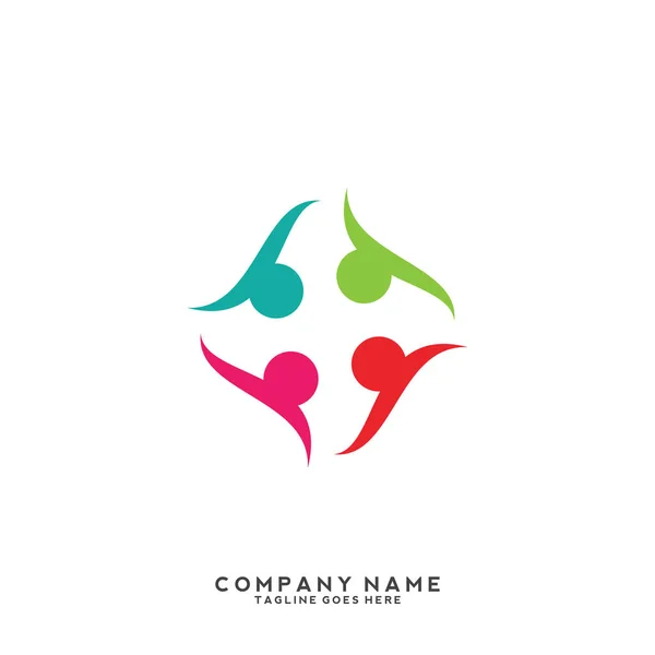 Modèle Conception Logo Personnes Créatives — Image vectorielle