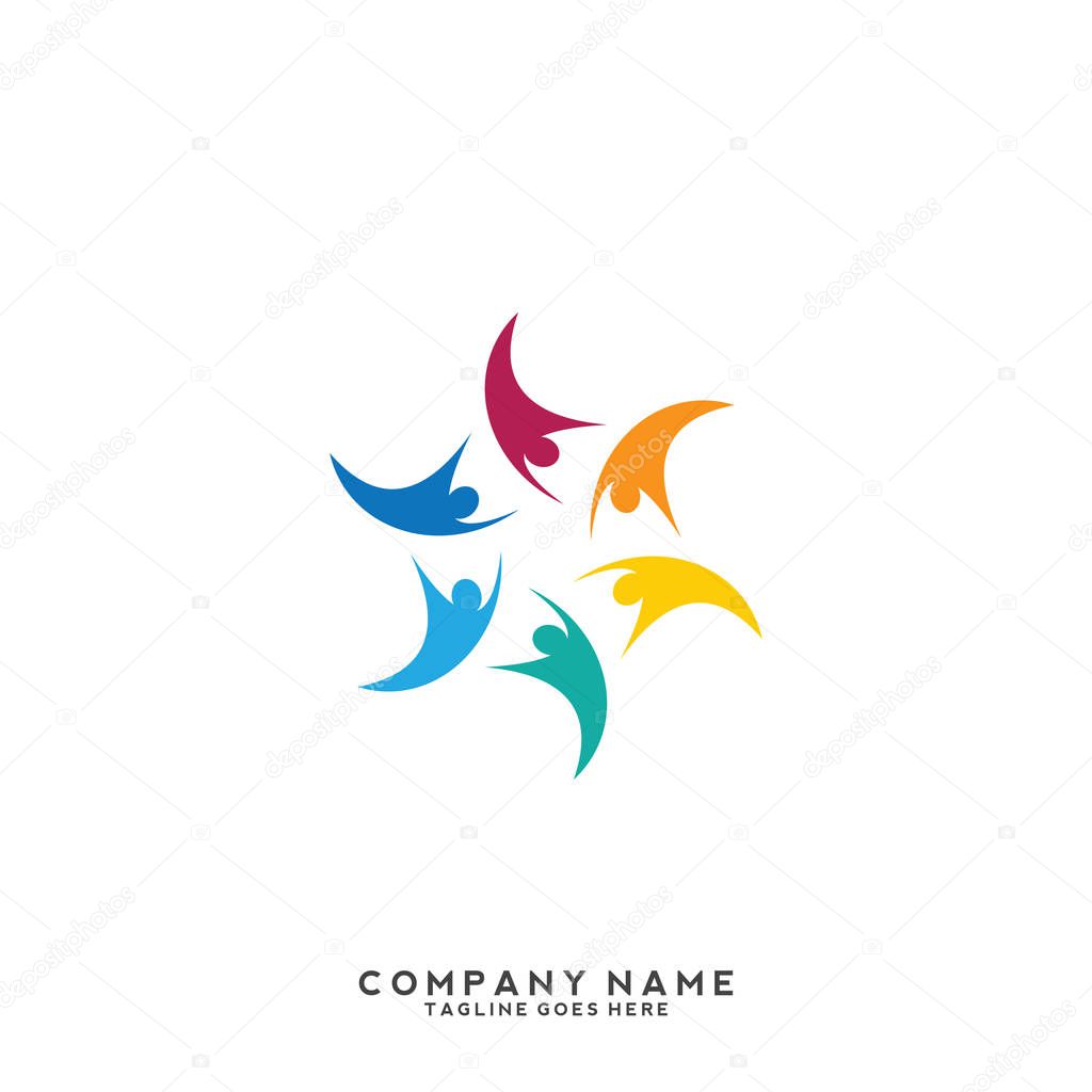 Creative people logo design template.